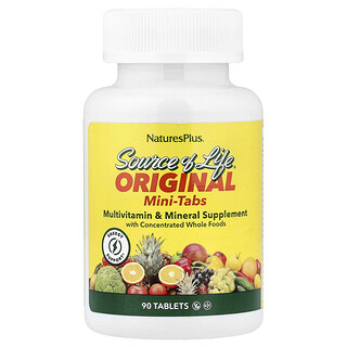 NaturesPlus, Source of Life®, Original Mini-Tabs, Multivitamin & Mineral Supplement, 90 Tablets