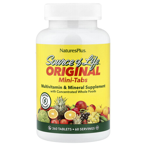 NaturesPlus, Source of Life®, Original Mini-Tabs, Original-Minitabletten, Multivitamin- und Mineralstoff-Nahrungsergänzungsmittel, 360 Tabletten