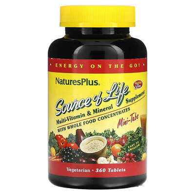 

NaturesPlus Source of Life Multi-Vitamin & Mineral Supplement 360 Tablets