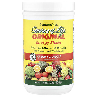 NaturesPlus, Source of Life®, Shake énergétique original, Granola crémeux, 507 g