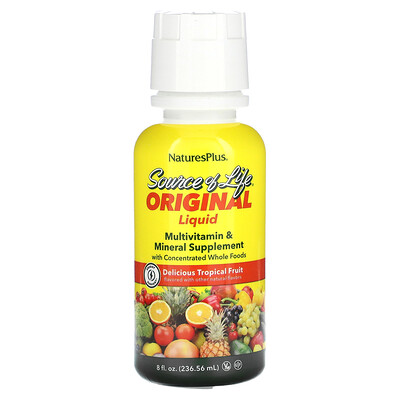 Product Image for NaturesPlus, Source of Life, Original Liquid Multivitamin & Mineral Supplement, Delicious Tropical Fruit, 8 fl oz (236.56 ml)