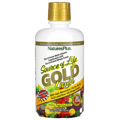 

NaturesPlus Source of Life Gold Liquid Tropical Fruit 30 fl oz (887.10 ml)