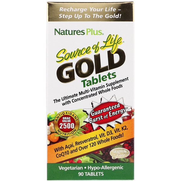 Nature's Plus, Source of Life Gold, die ultimative Multi-Vitamin-Nahrungsergänzung, 90 Tabletten