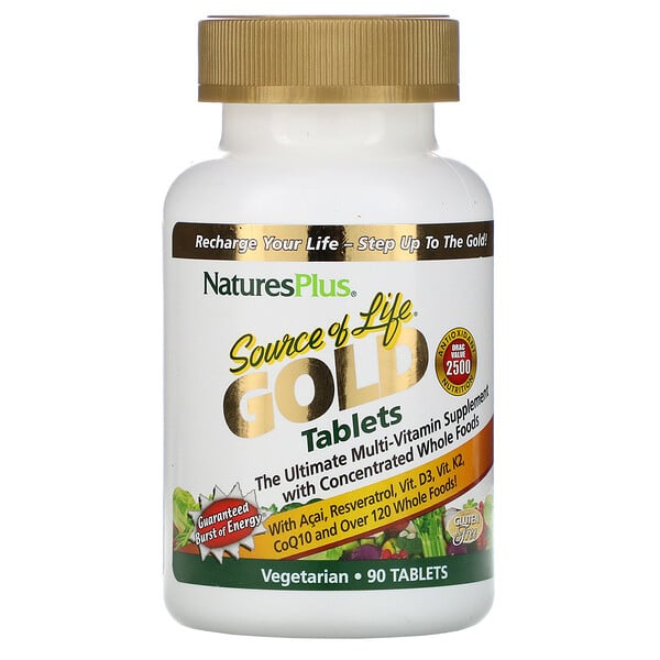 Nature's Plus, Source of Life Gold, die ultimative Multi-Vitamin-Nahrungsergänzung, 90 Tabletten
