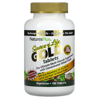 Nature's Plus, Source Of Life Goldtabletten, Ultimative Multi-Vitamin-Ergänzung, 180 Tabletten