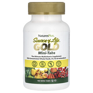 NaturesPlus, Source of Life®, Gold, The Ultimate Multivitamin Supplement, 180 Mini-Tabs