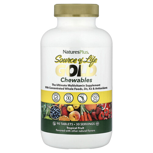 Naturesplus Source of Life Gold® Chewables, Tropical Fruit , 90 Tablets
