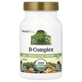 NaturesPlus, Source of Life® Garden, комплекс витаминов группы B, 60 растительных капсул