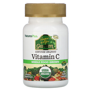 Nature's Plus, Source of Life Garden, Certified Organic Vitamin C, 60 Vegan Capsules