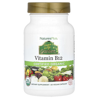 NaturesPlus, Yaşam Kaynağı® Bahçesi, Sertifikalı Organik B12 Vitamini, 60 Vegan Kapsül