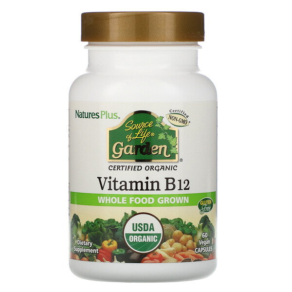 Nature's Plus, Source Of Life Garden, Certified Organic Vitamin B12, 60 ...