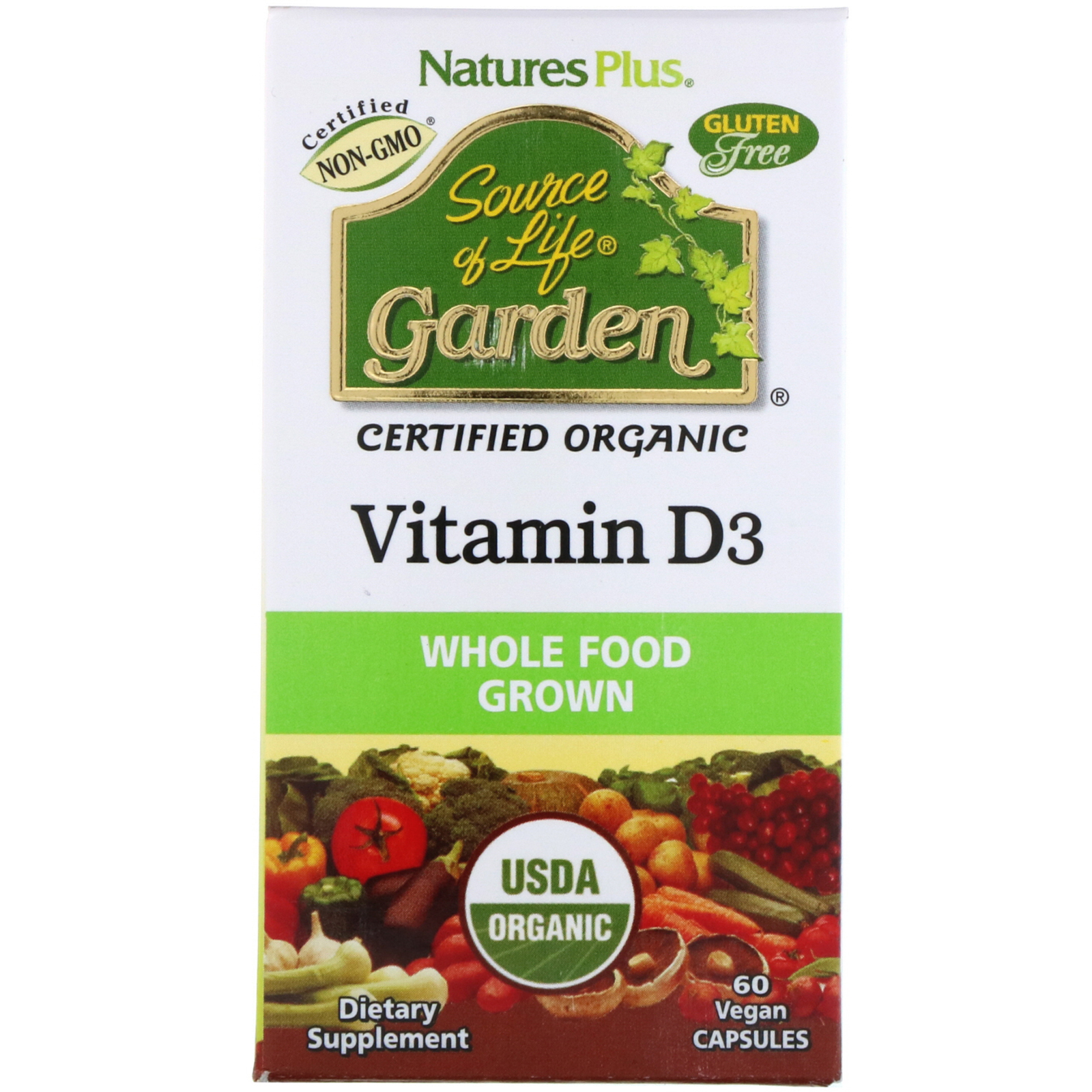 Natures Plus Source Of Life Garden Vitamin D3 60 Veggie