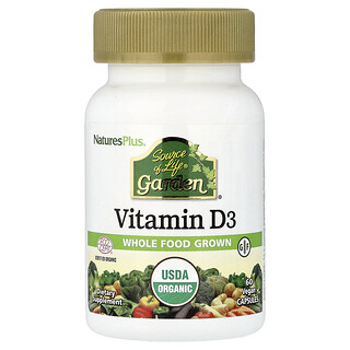 NaturesPlus, Source of Life, Garten, Vitamin D3, 60 vegane Kapseln