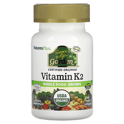 

NaturesPlus, Source of Life, Garden, Organic Vitamin K2, 60 Vegan Caps