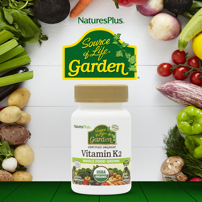 NaturesPlus, Source Of Life, Garden, Organic Vitamin K2, 60 Vegan Caps