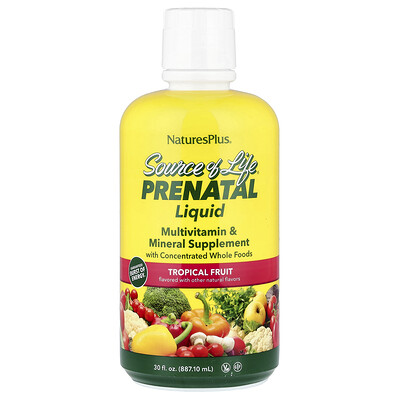 Product Image for NaturesPlus, Source of Life , Prenatal Liquid, Tropical Fruit, 30 fl oz (887.10 ml)