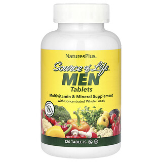 NaturesPlus, Source of Life, pour hommes, complément minéral multivitaminé avec des concentrés d'aliments entiers, sans fer, 120 comprimés