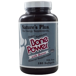Nature's Plus, Bone Power, сила костей с бором, 180 желатиновых капсул