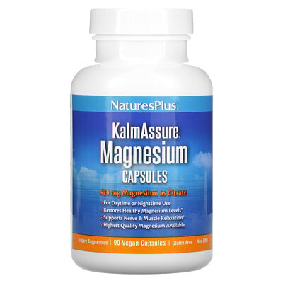 

NaturesPlus KalmAssure, магний, 140 мг, 90 веганских капсул