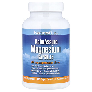 NaturesPlus, KalmAssure®, hořčík, 120 veganských kapslí (105 mg v jedné kapsli)