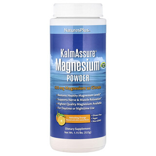 ناتشرز بلاس‏, KalmAssure® ، مسحوق المغنيسيوم ، برتقال منعش ، 1.15 رطل (522 جم)