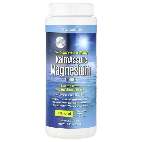 Naturesplus KalmAssure®, Magnesium Powder, Unflavored, 0.8 lb (360 g)