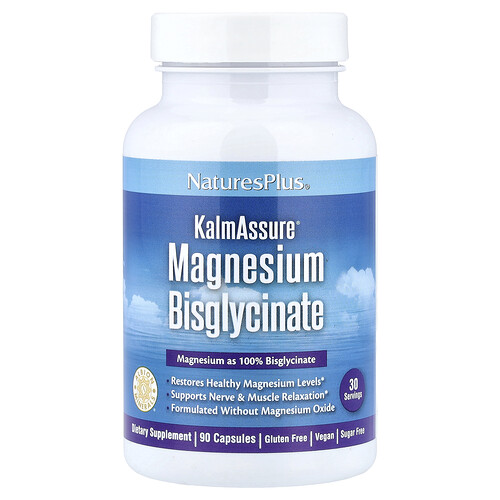 NaturesPlus, KalmAssure®, Magnesium Glycinate, Magnesiumglycinat, 90 Kapseln (70 mg pro Kapsel)