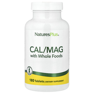 NaturesPlus, Cal / Mag con alimentos integrales, 180 comprimidos