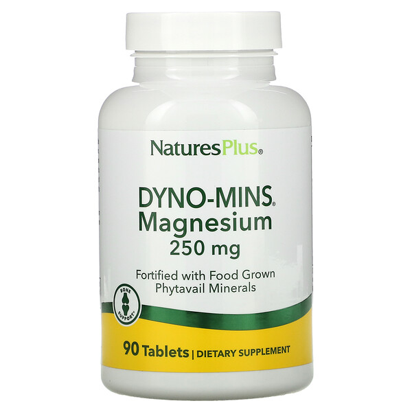 Nature's Plus, Dyno-Mins แมกนีเซียม ขนาด 250 มก. บรรจุ 90 เม็ด