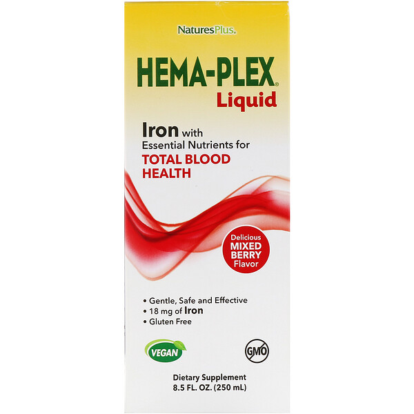 Nature's Plus, Hema-Plex Liquid, Gemischte Beeren, 250 ml (8,5 fl oz)
