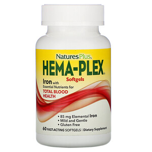 Nature's Plus, Hema-Plex, 60 капсул быстрого действия