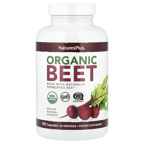 NaturesPlus, Organic Beet, Bio-Rote-Beete, 180 Kapseln (666 mg pro Kapsel)