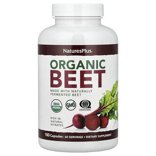 NaturesPlus, Organic Beetroot, 180 Capsules (666 mg per Capsule)
