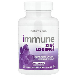 NaturesPlus, Παστίλια ψευδαργύρου Immune, Μούρα, 60 παστίλιες