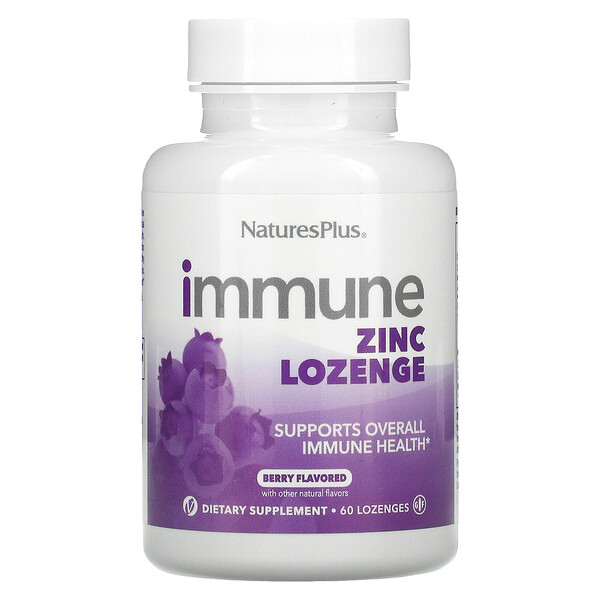 Nature's Plus‏, Immune Zinc, Berry, 60 Lozenges