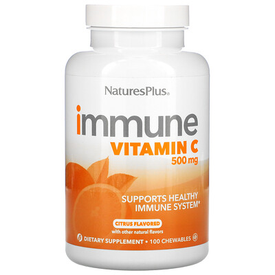 Nature's Plus Immune Vitamin C, Citrus Flavored, 500 mg, 100 Chewables