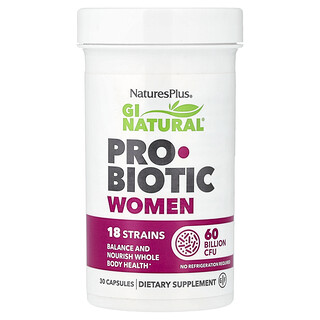 NaturesPlus, GI Natural Probiotic Women, 60 miljard CFU, 30 capsules