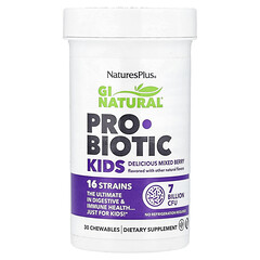 GI Natural®, пробіотики для дітей, суміш ягід, 30 жувальних таблеток