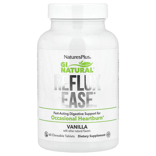 NaturesPlus, Gi Natural, Reflux Ease, Vanille, 60 Kautabletten