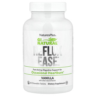 NaturesPlus, Gi Natural, Reflux Ease, Vanilla, 60 Chewable Tablets
