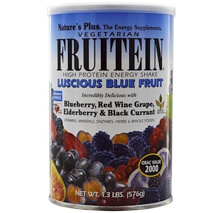 Натурес Плюс, Fruitein, High Protein Energy Shake, Luscious Blue Fruit, 1.3 lbs (576 g) отзывы