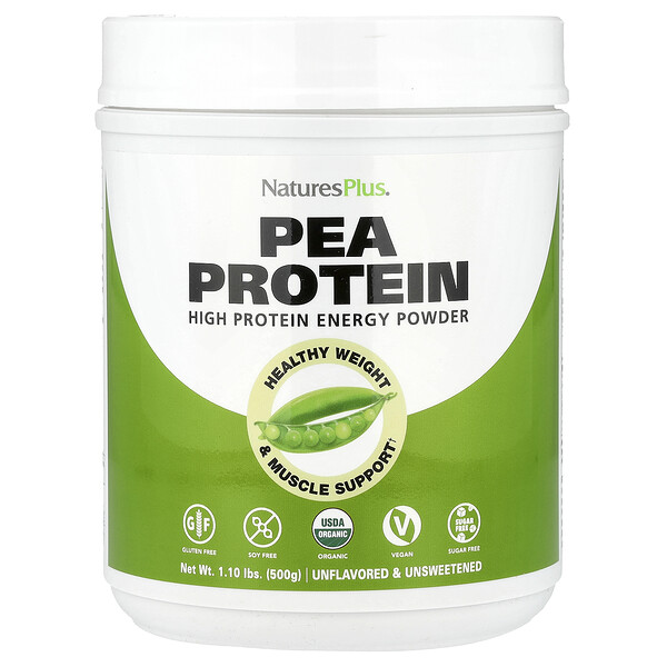 NaturesPlus Pea Protein, Unflavored, 1.1 lbs (500 g)