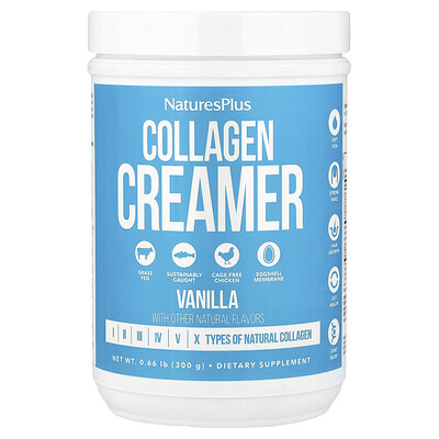 Product Image for NaturesPlus, Collagen Creamer, Vanilla, 0.66 lb (300 g)