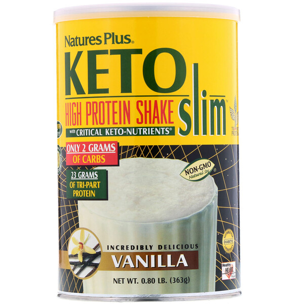 Keto Slim，高蛋白奶昔，香草，0.80 磅（363 克）