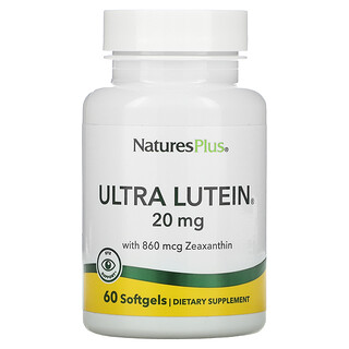 Nature's Plus, Ultra Lutein, максимальная сила, 20 мг, 60 мягких желатиновых капсул