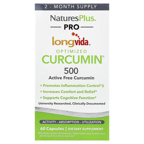 Naturesplus Pro Longvida® Optimized Curcumin® 500, 500 mg, 60 Capsules