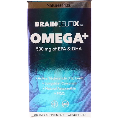 Nature's Plus Brainceutix,Omega+,500毫克,60粒