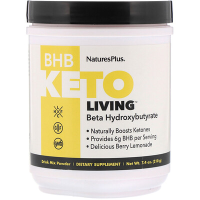 Nature's Plus BHB Keto Living, ягодный лимонад, 7,4 унц. (210 г)