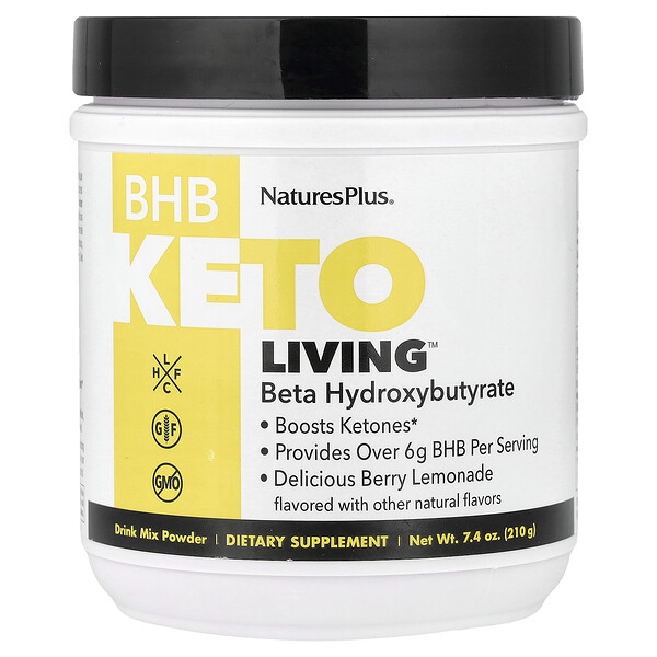 NaturesPlus BHB Keto Living™, Delicious Berry Lemonade, 7.4 oz (210 g)