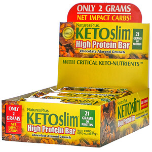 Натурес Плюс, KETOslim, High Protein Bar, Chocolate Almond Crunch, 12 Bars, 2.1 oz (60 g) Each отзывы покупателей